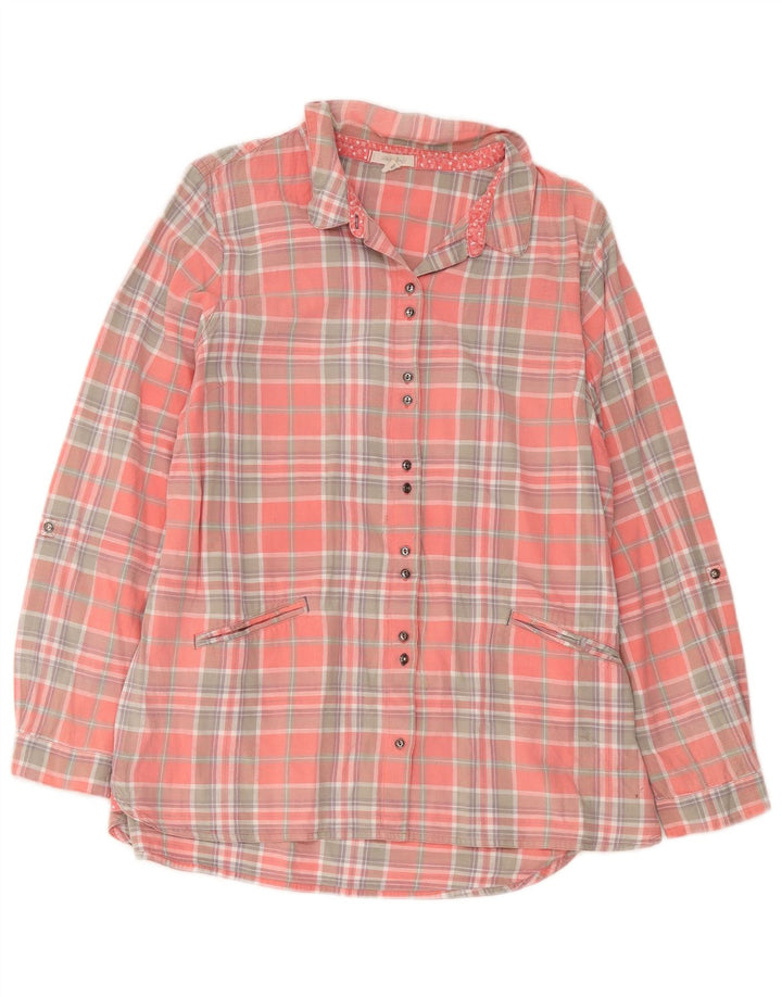 White Stuff Womens Shirt UK 16 Large Pink Check Cotton