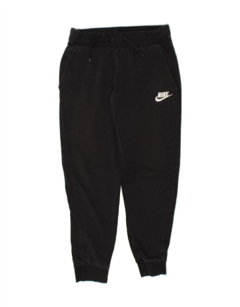 NIKE Girls Tracksuit Trousers Joggers 12-13 Years Large Black Cotton | Vintage Nike | Thrift | Second-Hand Nike | Used Clothing | Messina Hembry 