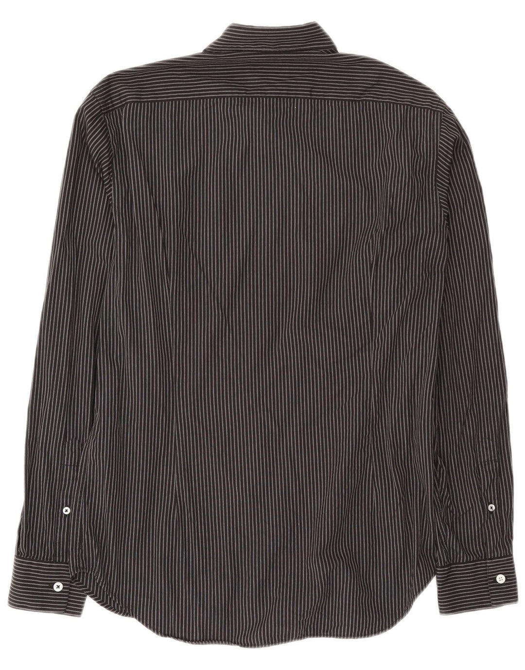 Calvin Klein Mens Shirt Medium Black Pinstripe Cotton