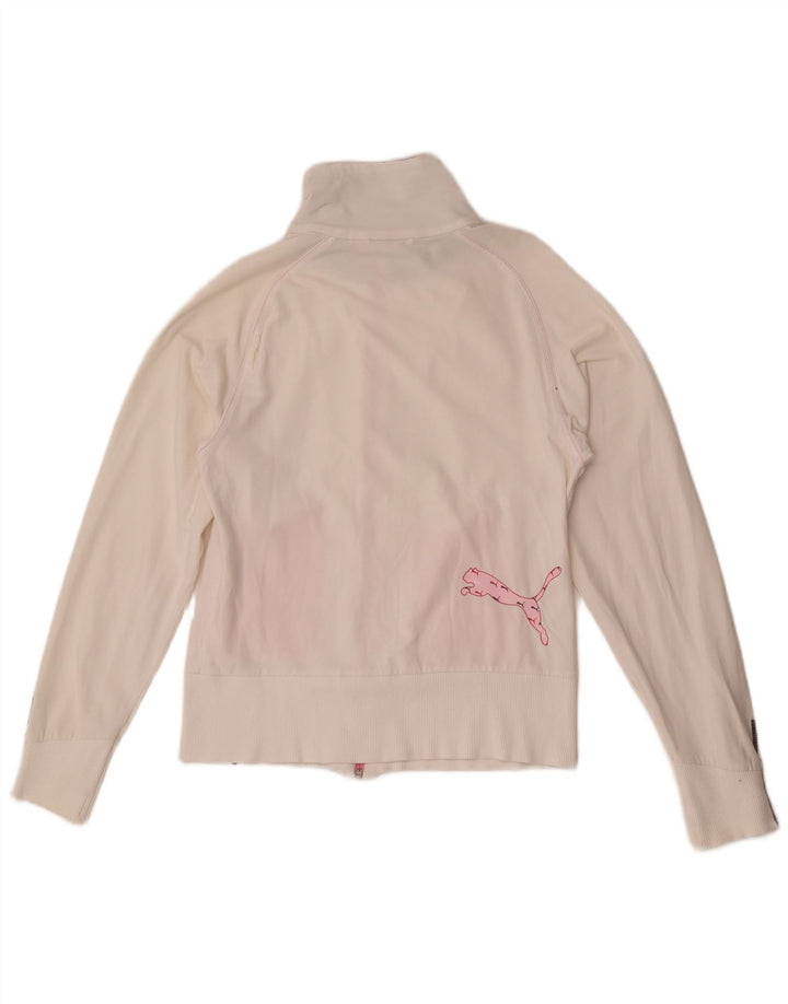 Puma Womens Tracksuit Top Jacket UK 12 Medium  Off White