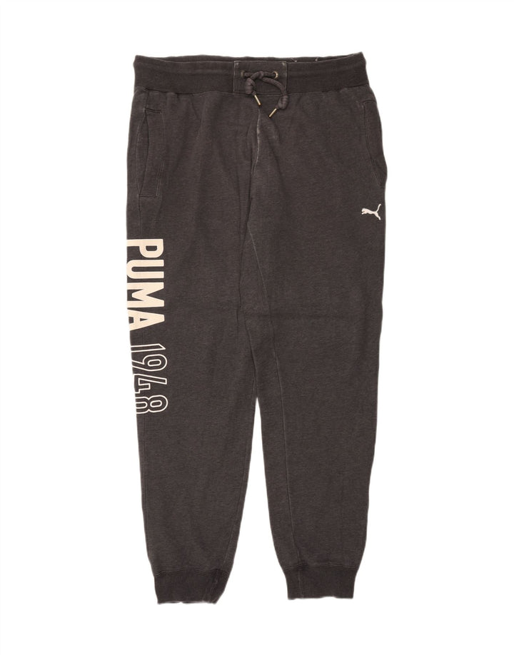 PUMA Mens Graphic Tracksuit Trousers Joggers Large  Grey Cotton