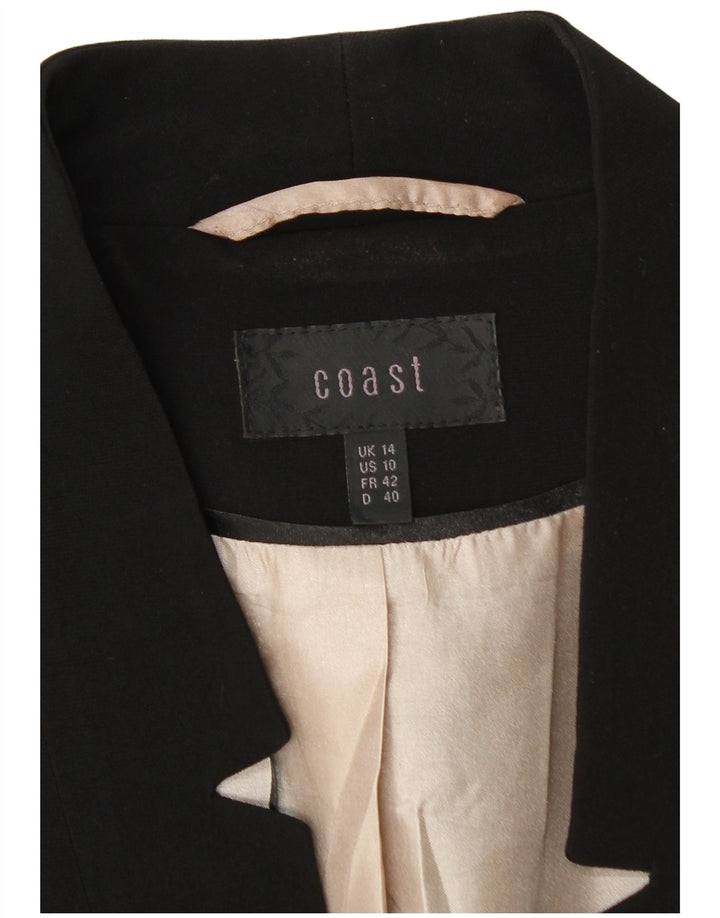 Coast Womens Blazer Jacket UK 14 Large Black Polyester