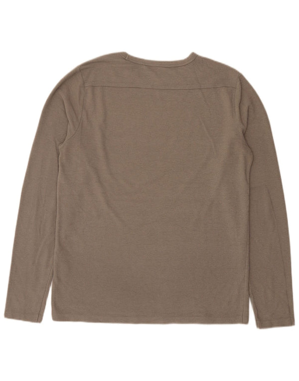 All Saints Mens Top Long Sleeve Large Grey Polyester