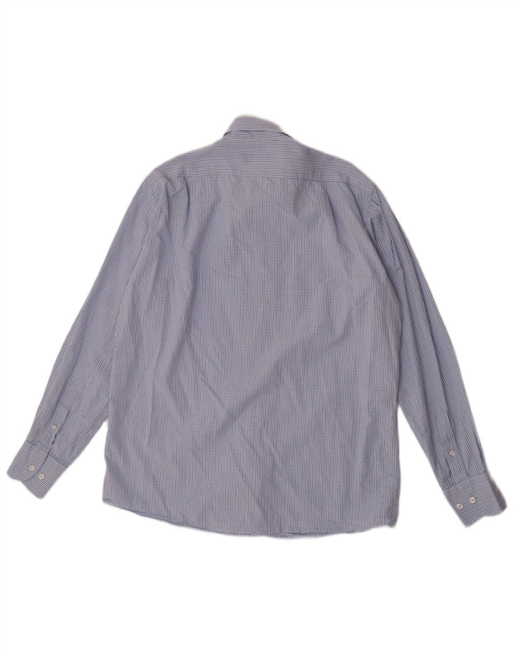Trussardi Mens Shirt Size 41 42 Large Blue Check