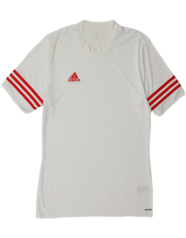 Adidas Mens Climalite T-Shirt Top Medium White Polyester