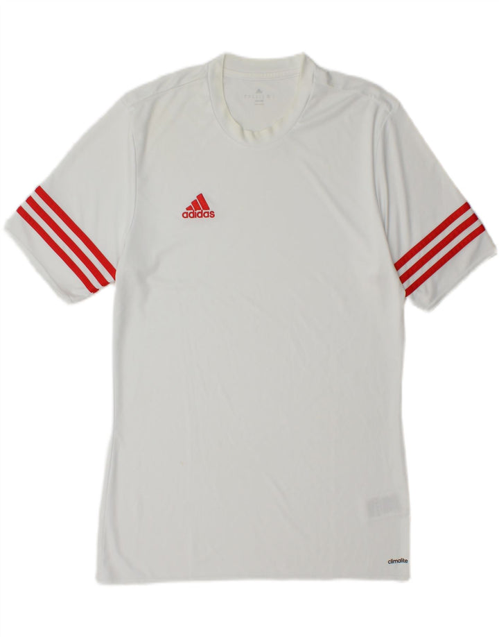 Adidas Mens Climalite T-Shirt Top Medium White Polyester