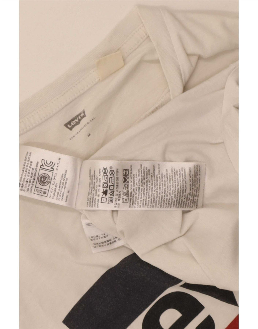 Levi's Mens Graphic T-Shirt Top Medium White Cotton