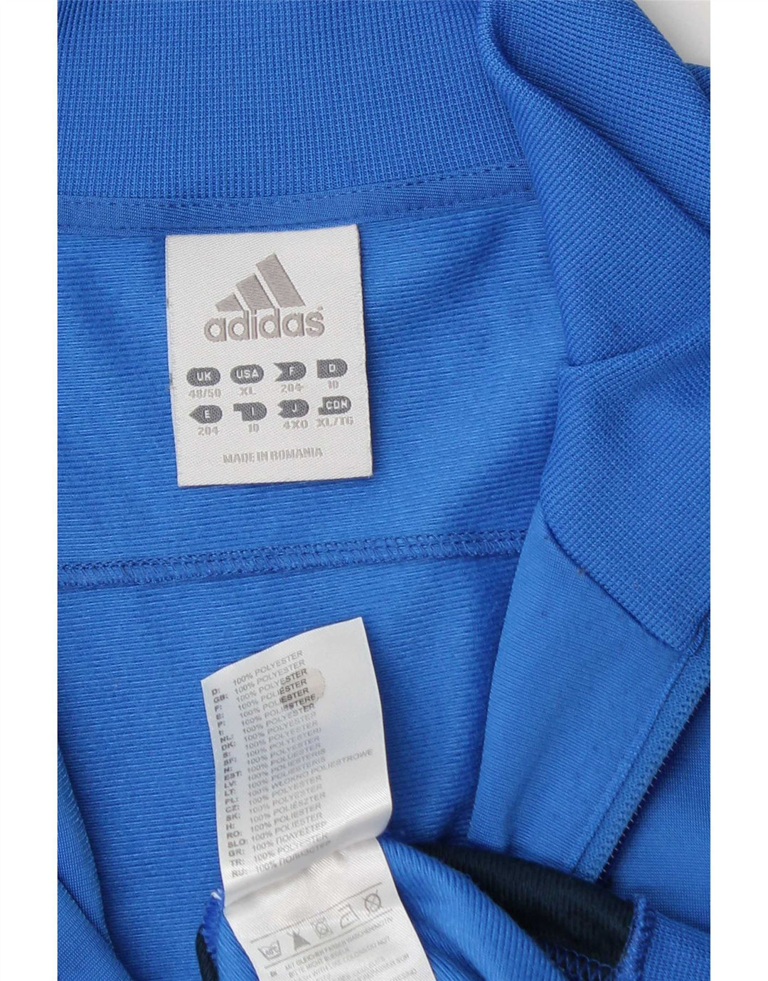 Adidas Mens Tracksuit Top Jacket UK 48/50 XL Blue Colourblock Polyester