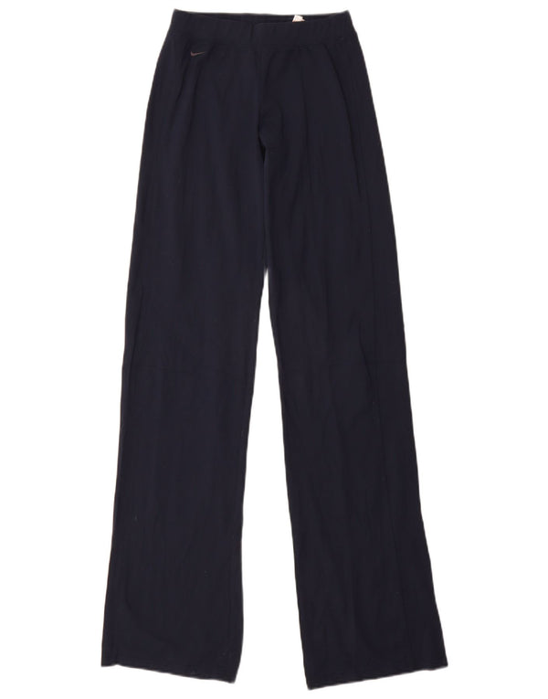 Nike Womens Wide Leg Tracksuit Trousers UK 6/8 XS  Navy Blue Nylon