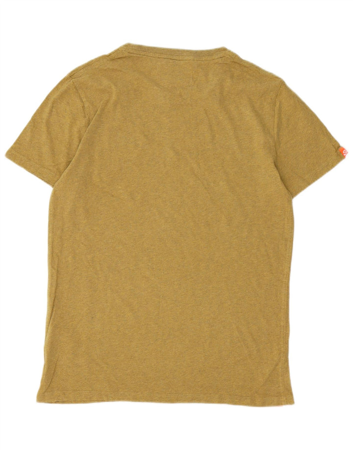 SUPERDRY Mens T-Shirt Top Small Khaki Cotton