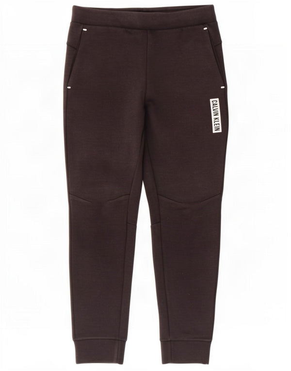 Calvin Klein Mens Graphic Tracksuit Trousers Joggers Small Grey Polyester
