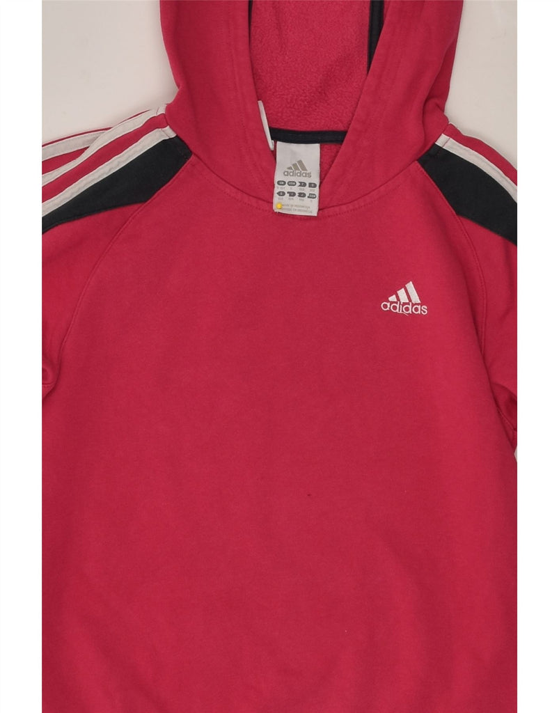 ADIDAS Girls Hoodie Jumper 9-10 Years Pink Cotton | Vintage Adidas | Thrift | Second-Hand Adidas | Used Clothing | Messina Hembry 