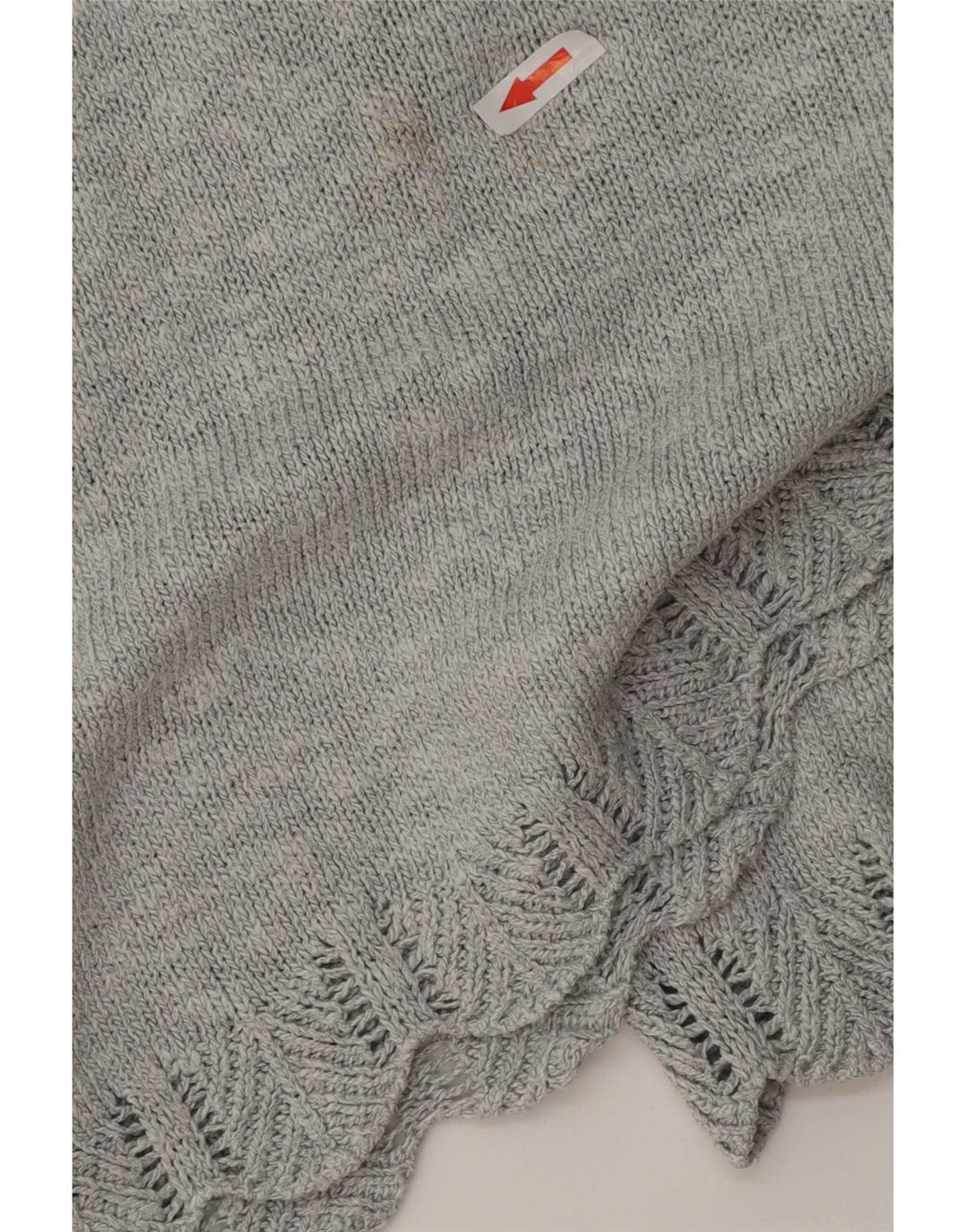 Marks & Spencer Womens Poplin V-Neck Jumper Sweater UK 16 Large Grey