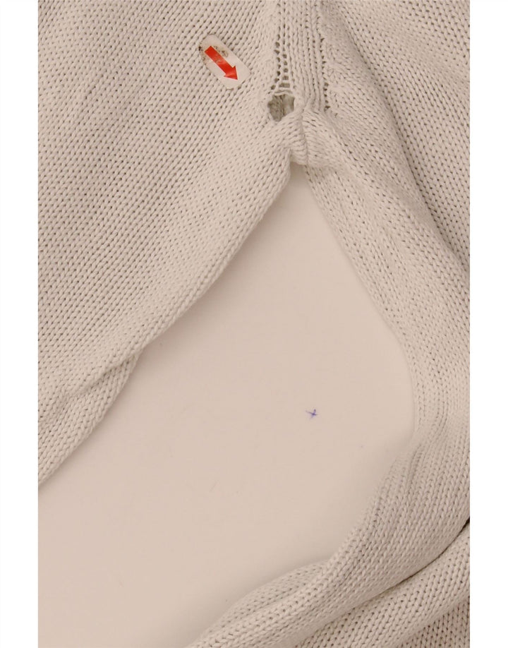 MARKS & SPENCER Womens Boat Neck Jumper Sweater UK 20 2XL Off White Cotton