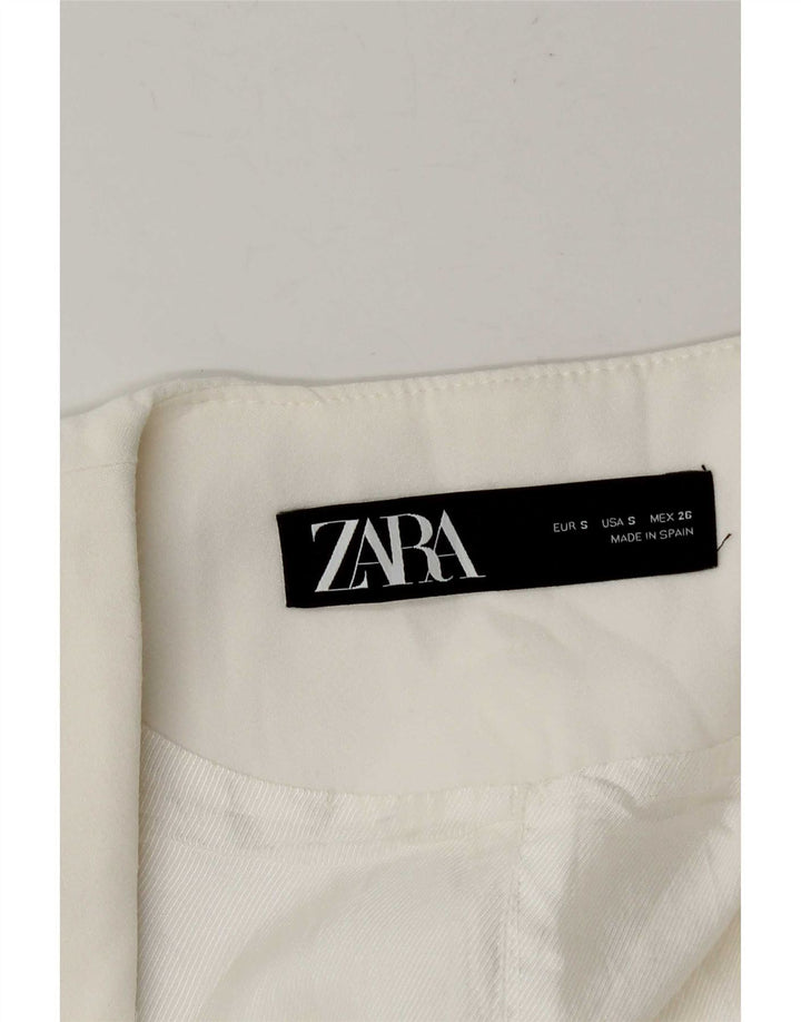 Zara Womens Longline Waistcoat UK 10 Small White