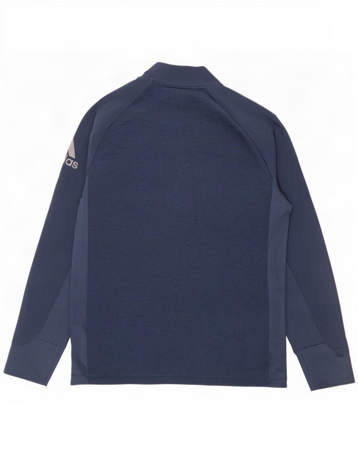 Adidas Mens Graphic Pullover Tracksuit Top Medium Navy Blue Colourblock