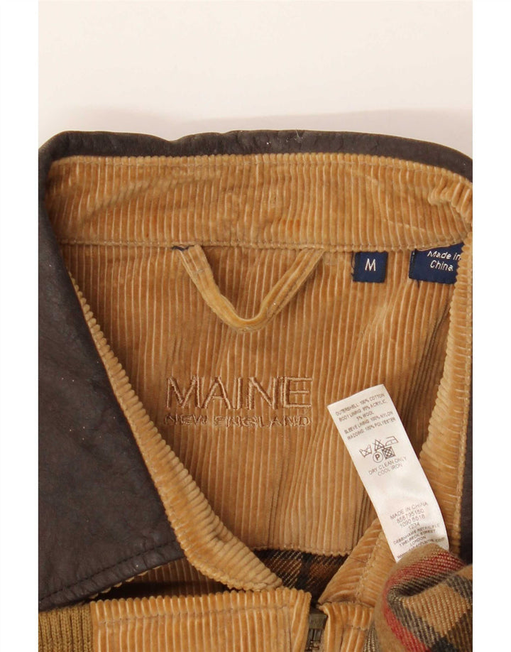 Maine Mens Corduroy Jacket UK 38 Medium Brown Colourblock Cotton