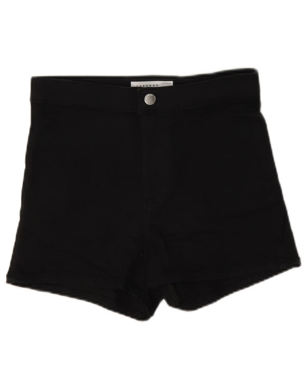 Topshop Womens Joni Denim Shorts UK 12 Medium W28 Black Cotton
