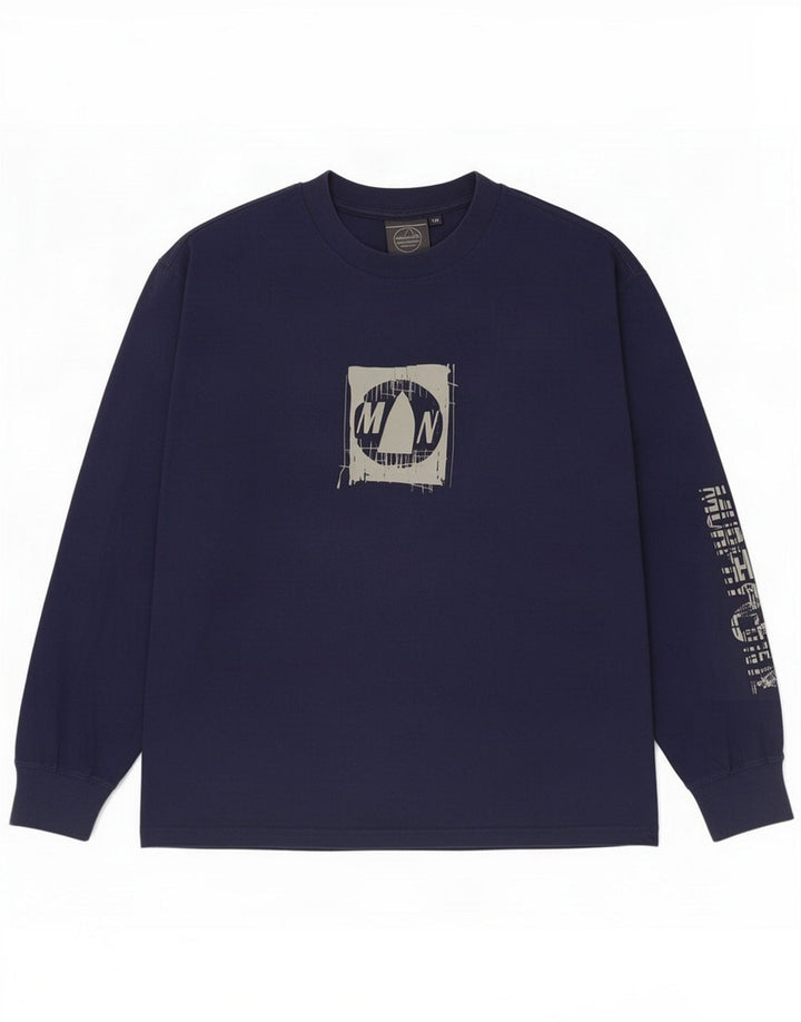 Murphy & Nye Mens Sailmakers Graphic Top Long Sleeve Medium Navy Blue