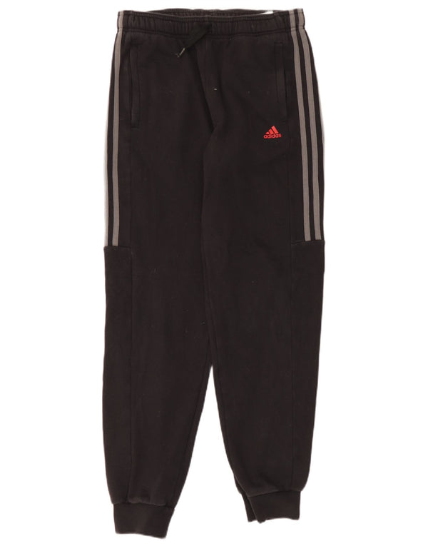 Adidas Boys Tracksuit Trousers Joggers 15-16 Years Black Cotton