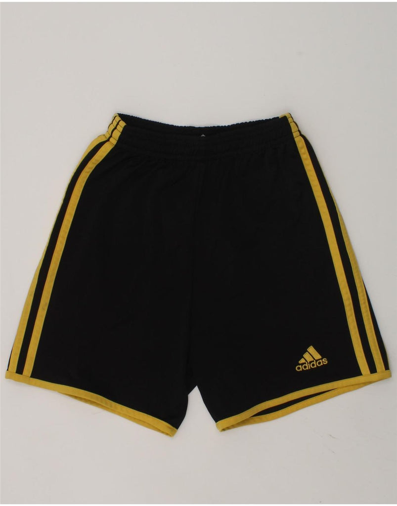 ADIDAS Boys Climalite Graphic Sport Shorts 9-10 Years 2XS Black Polyester | Vintage Adidas | Thrift | Second-Hand Adidas | Used Clothing | Messina Hembry 