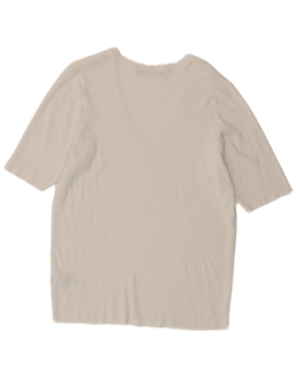 Marks & Spencer Womens T-Shirt Top UK 14 Large White Viscose