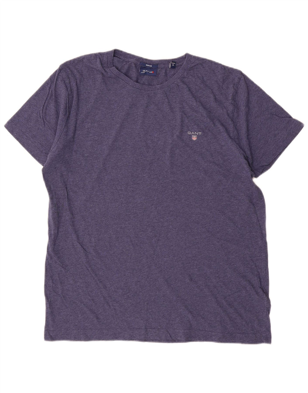Gant Mens Regular T-Shirt Top Large Navy Blue Flecked Cotton