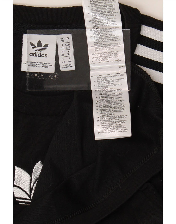 ADIDAS Womens Oversized T-Shirt Top UK 10 Small  Black Cotton Vintage Adidas and Second-Hand Adidas from Messina Hembry 
