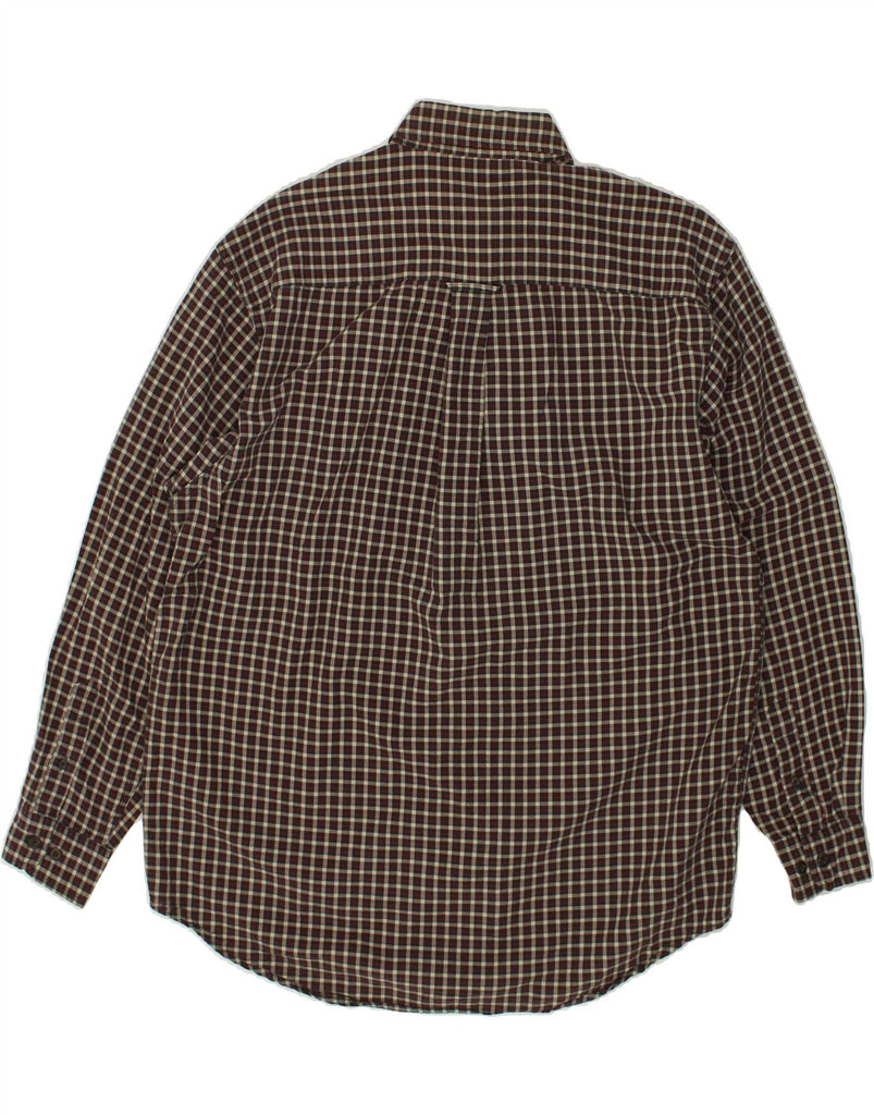 EDDIE BAUER Mens Shirt Medium Burgundy Check Cotton | Vintage Eddie Bauer | Thrift | Second-Hand Eddie Bauer | Used Clothing | Messina Hembry 