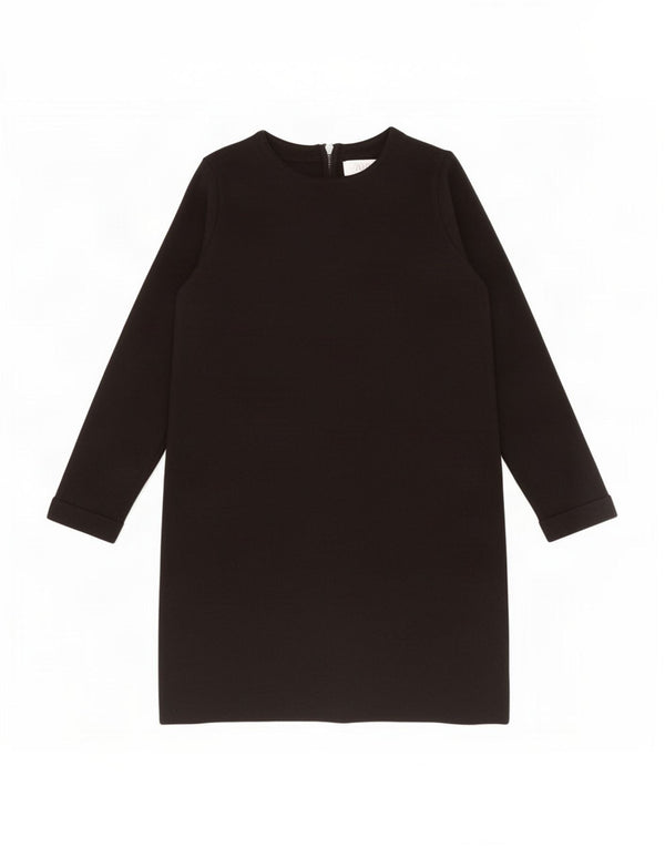 Zara Girls Long Sleeve Shift Dress 8-9 Years Black Viscose