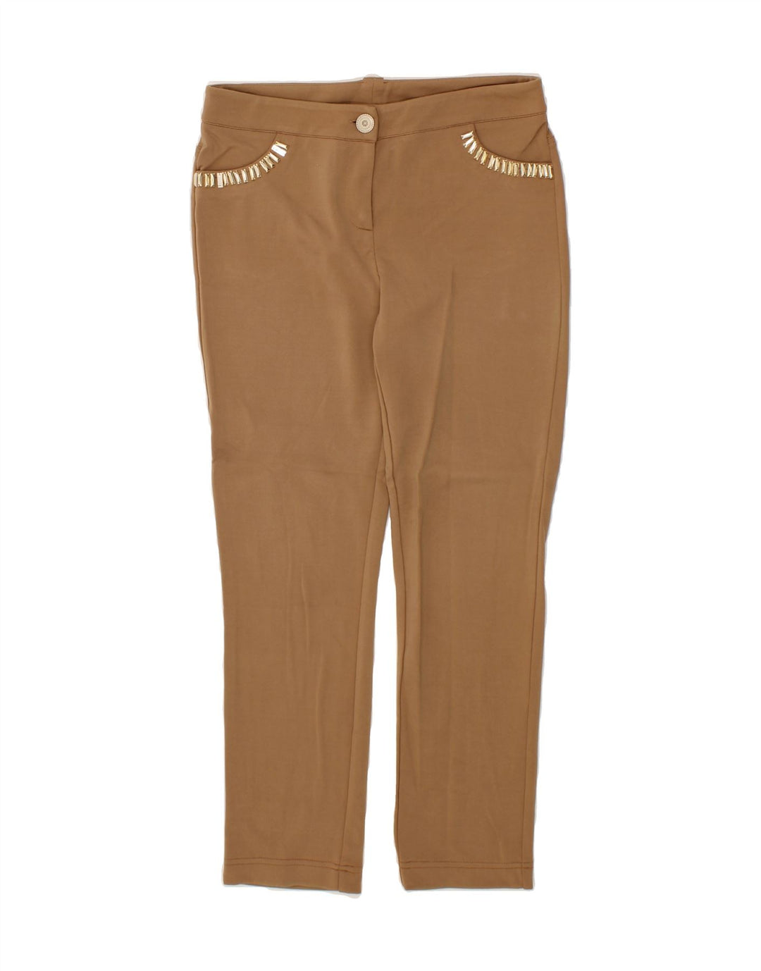 ROCCOBAROCCO Womens Slim Casual Trousers W30 L25  Brown Viscose Vintage Roccobarocco and Second-Hand Roccobarocco from Messina Hembry 