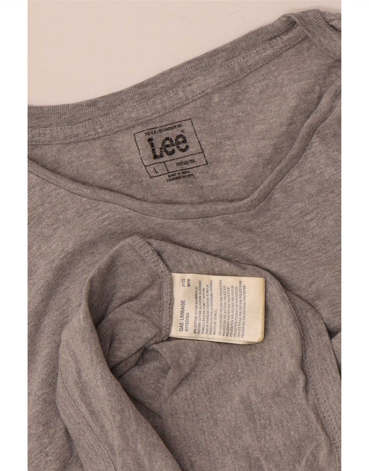 Lee Mens T-Shirt Top Large Grey Cotton