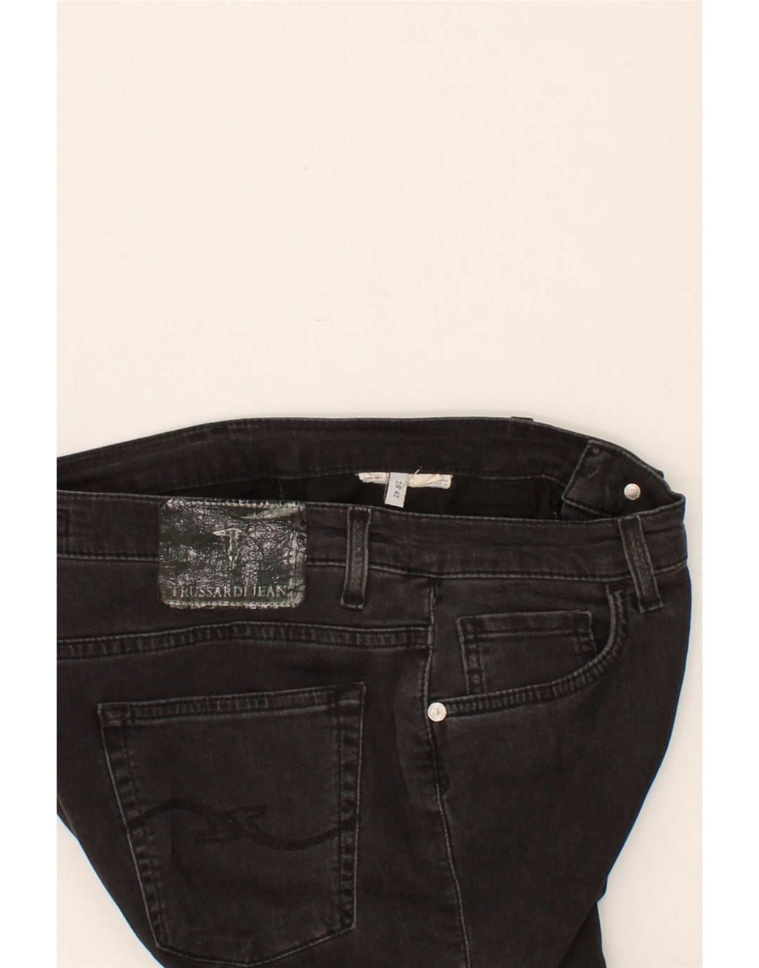 TRUSSARDI Womens Straight Jeans W28 L26 Black Vintage Trussardi and Second-Hand Trussardi from Messina Hembry 