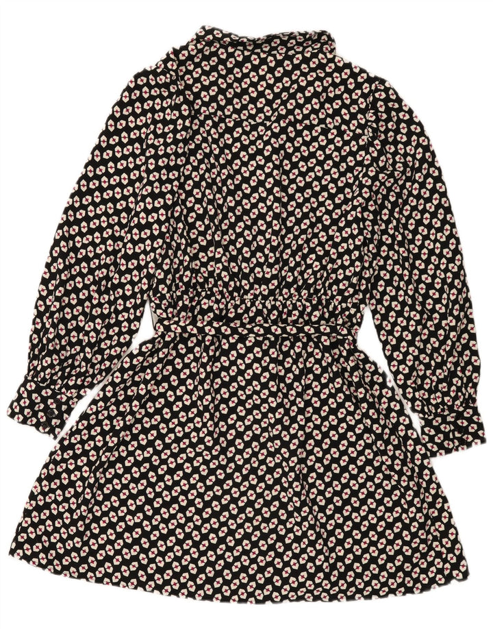 Marks & Spencer Womens Shirt Dress UK 14 Large Black Geometric Polyester