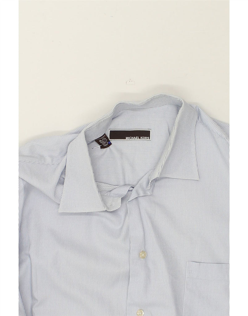 MICHAEL KORS Mens Shirt XL Blue Gingham Cotton | Vintage Michael Kors | Thrift | Second-Hand Michael Kors | Used Clothing | Messina Hembry 