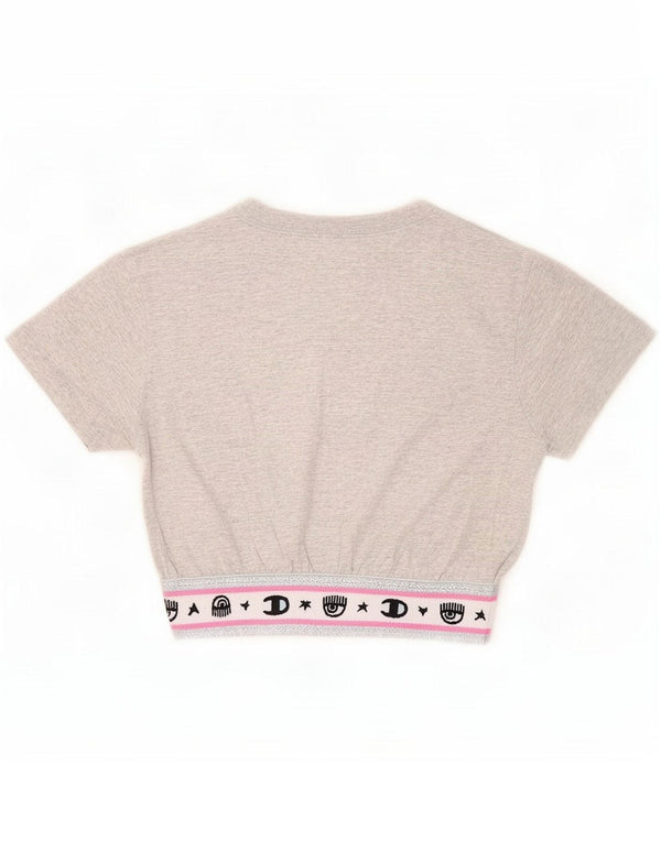 Champion Womens Chiara Ferragni Graphic T-Shirt Top UK 12 Medium Grey