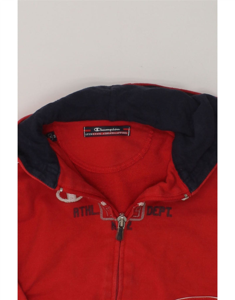 CHAMPION Baby Boys Graphic Zip Hoodie Sweater 12-18 Months Red Cotton | Vintage Champion | Thrift | Second-Hand Champion | Used Clothing | Messina Hembry 