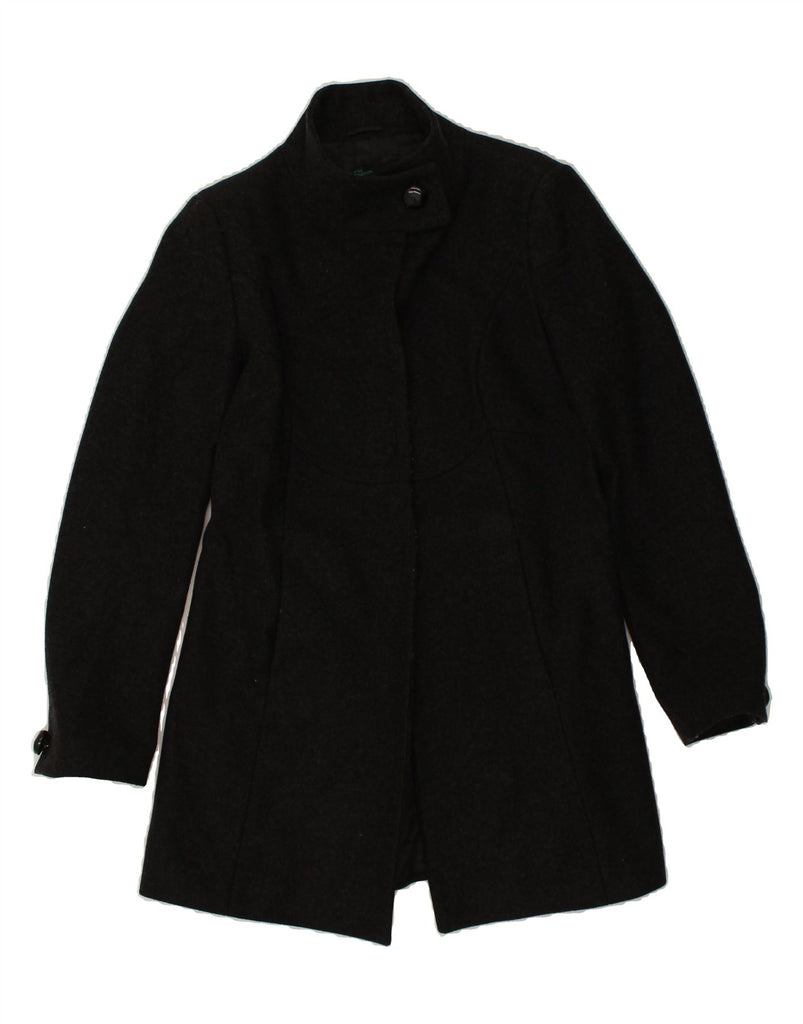 BENETTON Womens Overcoat UK 12 Medium Black | Vintage Benetton | Thrift | Second-Hand Benetton | Used Clothing | Messina Hembry 