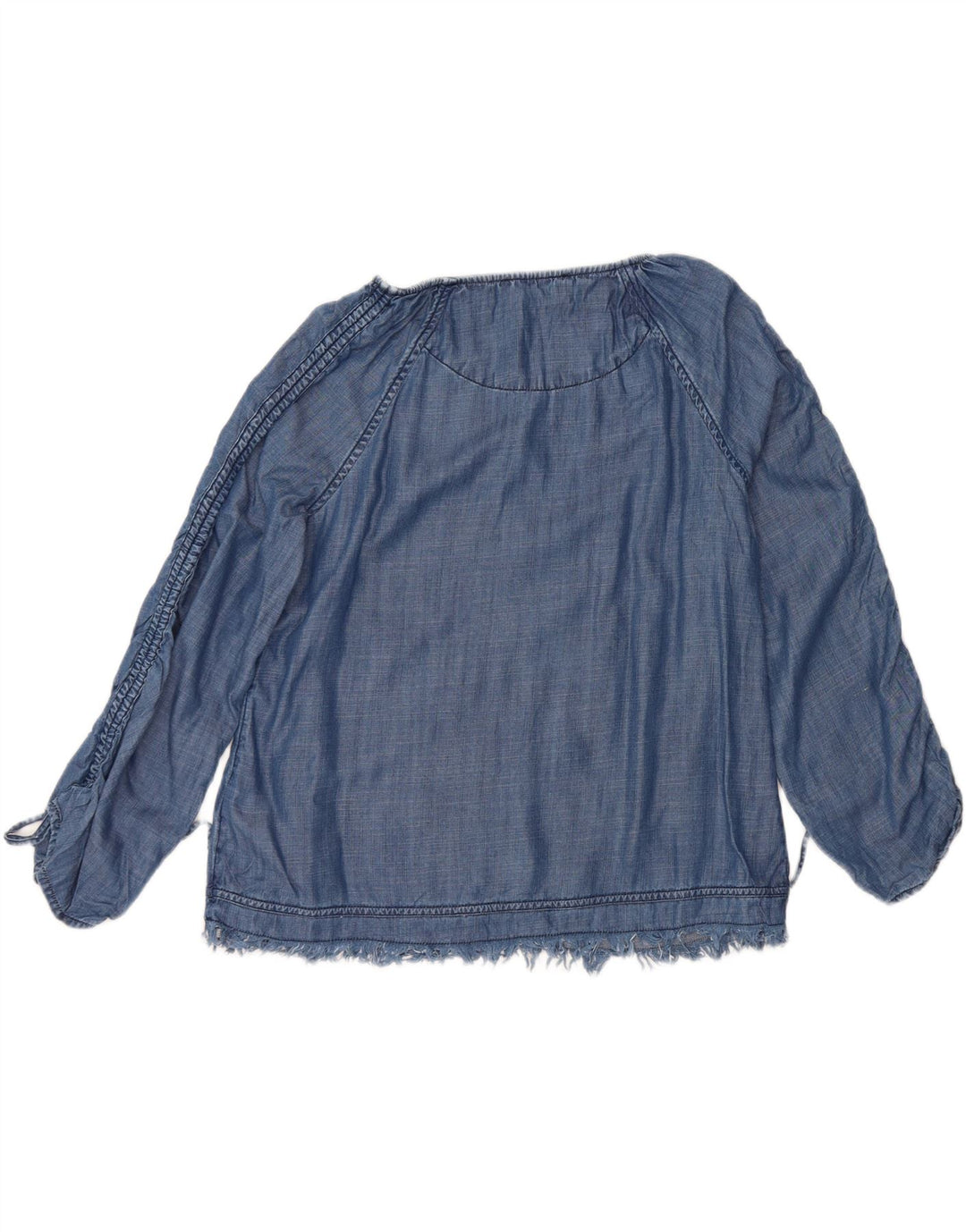 Marks & Spencer Womens Long Sleeve Blouse Top UK 14 Medium Blue Floral