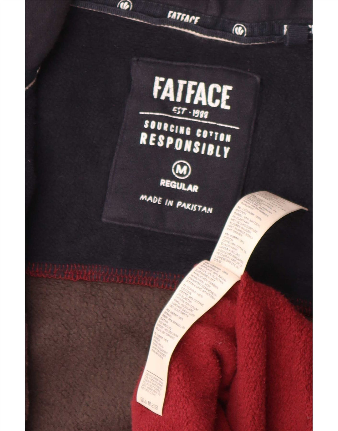 Fat Face Mens Zip Hoodie Sweater Medium Multicoloured Colourblock