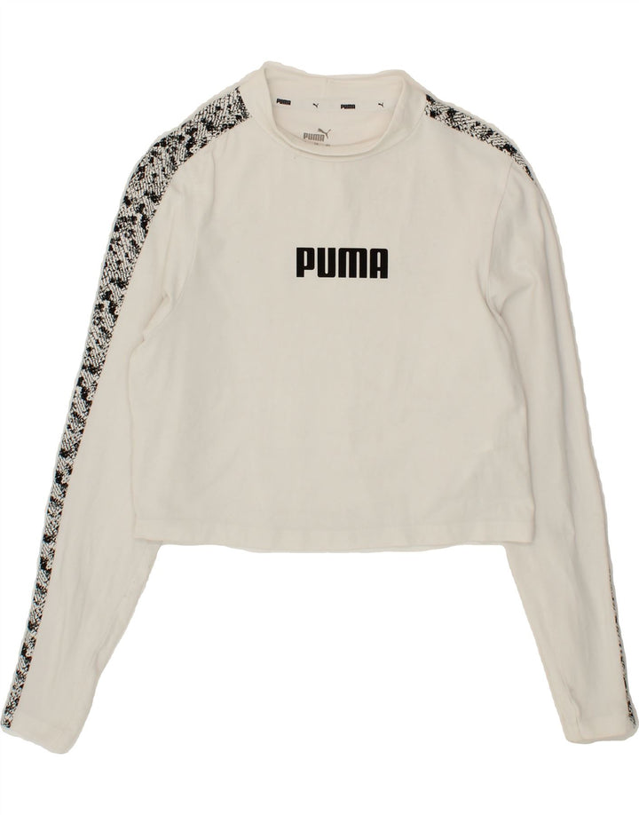 PUMA Girls Graphic Crop Top 13-14 Years XL White Vintage Puma and Second-Hand Puma from Messina Hembry 