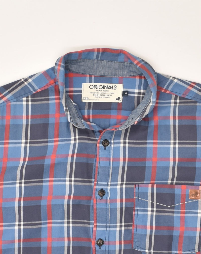 JACK & JONES Mens Shirt Small Blue Check Cotton | Vintage Jack & Jones | Thrift | Second-Hand Jack & Jones | Used Clothing | Messina Hembry 