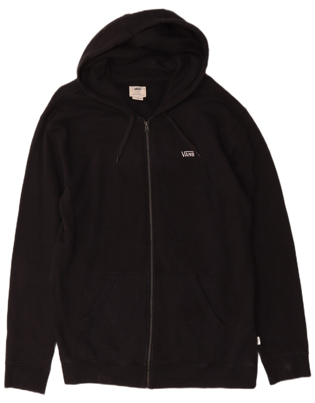 Vans Mens Zip Hoodie Sweater XL Black Cotton