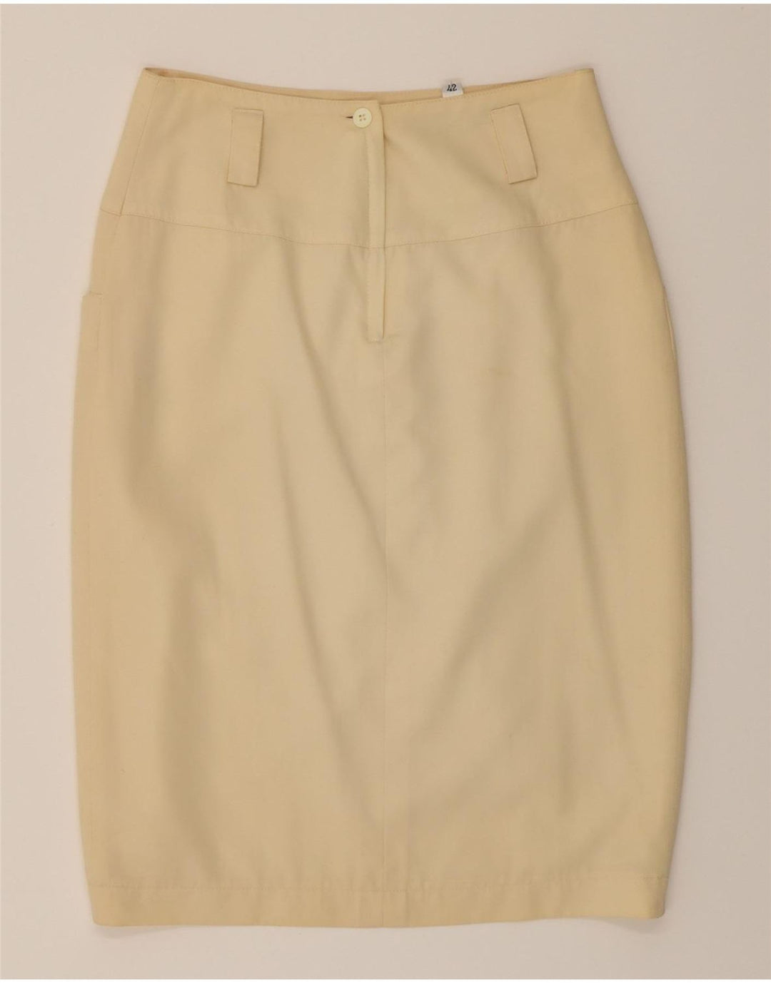 SUPERIOR Womens Pencil Skirt IT 42 Medium W30  Beige Wool Vintage Superior and Second-Hand Superior from Messina Hembry 