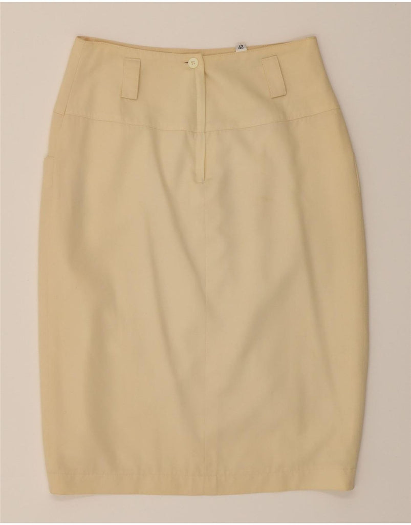 SUPERIOR Womens Pencil Skirt IT 42 Medium W30  Beige Wool Vintage Superior and Second-Hand Superior from Messina Hembry 