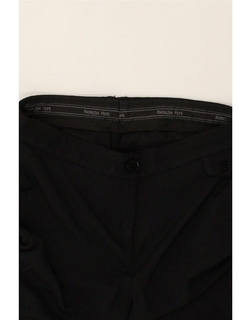 PATRIZIA PEPE Womens Capri Trousers IT 42 Medium W30 L22 Black Acetate | Vintage Patrizia Pepe | Thrift | Second-Hand Patrizia Pepe | Used Clothing | Messina Hembry 
