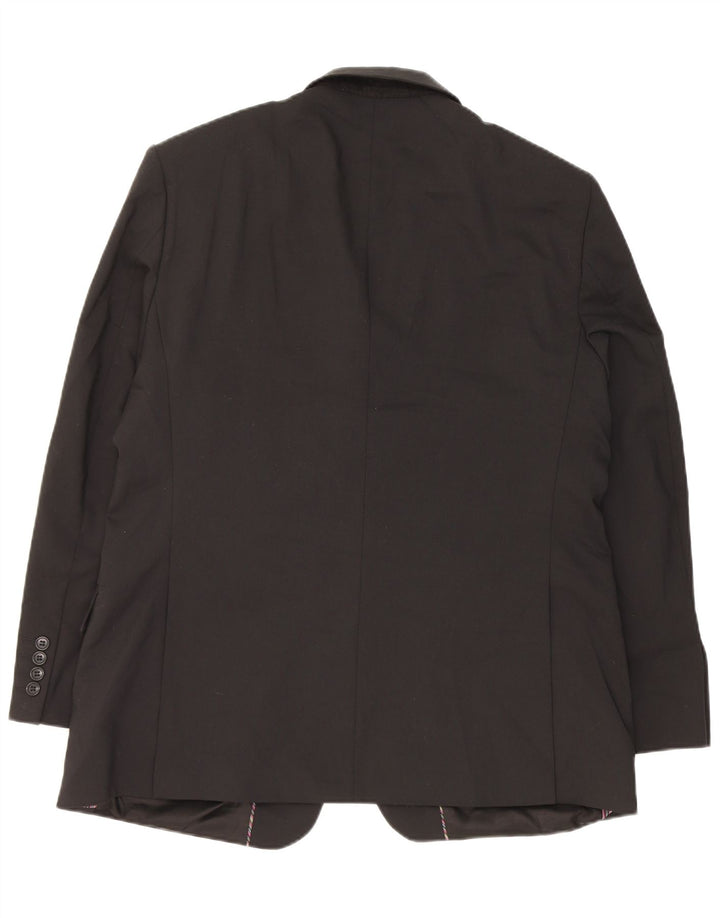 Marks & Spencer Mens 2 Button Blazer Jacket UK 44 XL Black Polyester