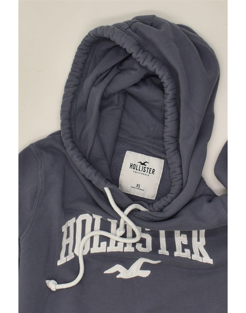 HOLLISTER Womens Graphic Hoodie Jumper UK 6 XS Grey Cotton | Vintage Hollister | Thrift | Second-Hand Hollister | Used Clothing | Messina Hembry 