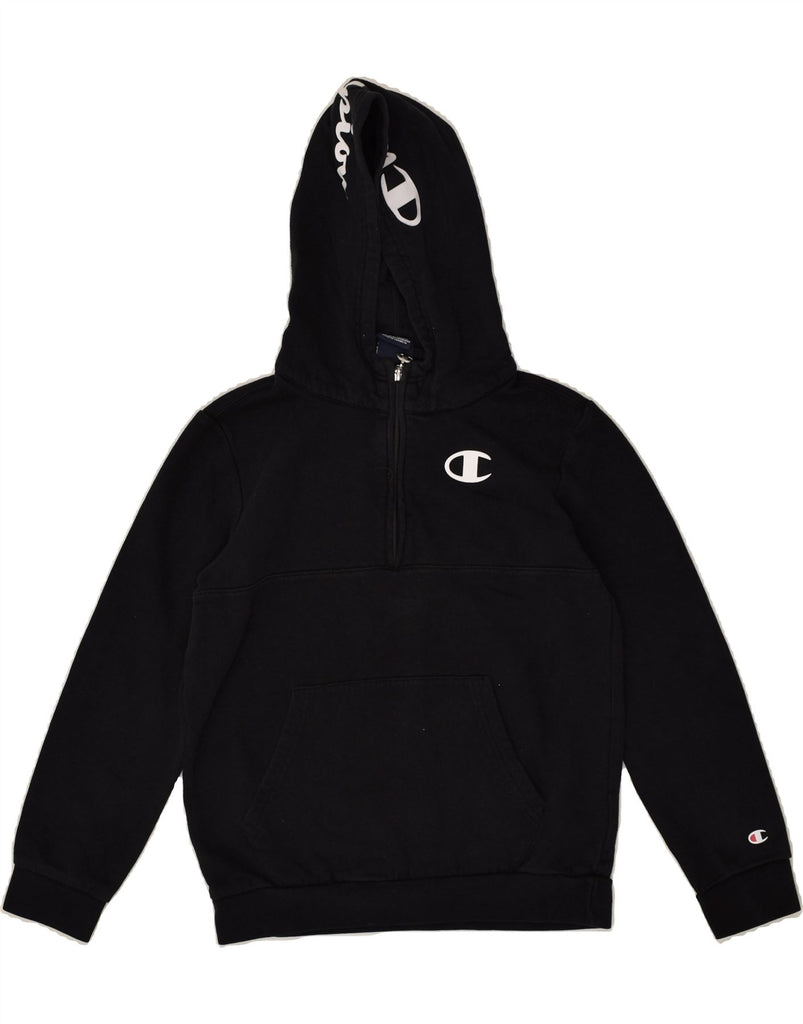 CHAMPION Boys Hoodie Jumper 11-12 Years Large Black Cotton | Vintage Champion | Thrift | Second-Hand Champion | Used Clothing | Messina Hembry 