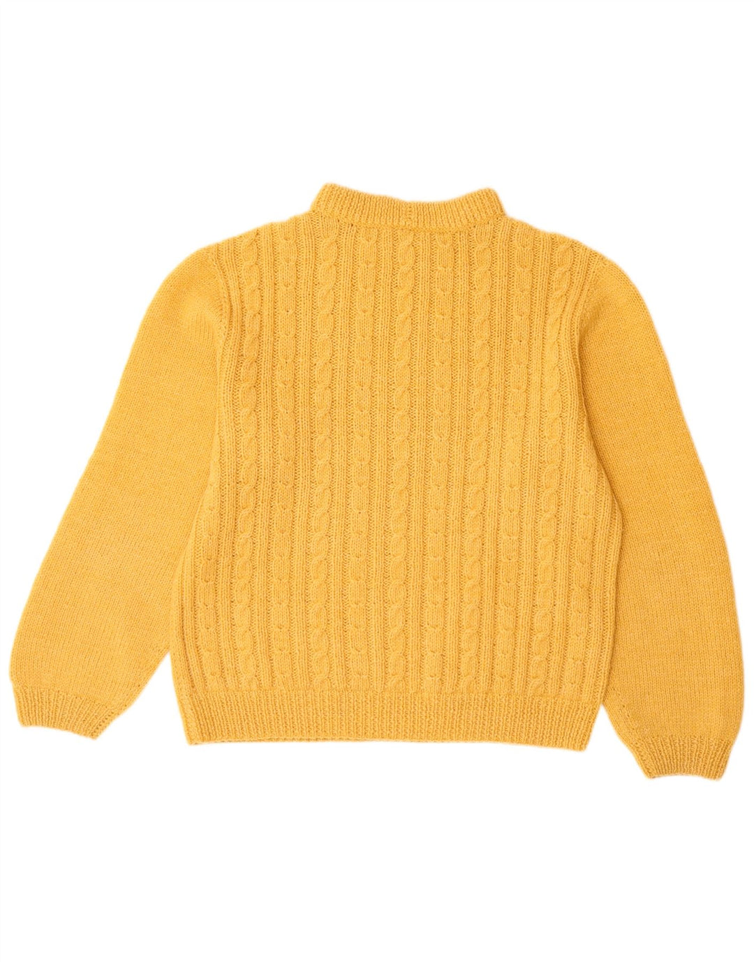 VINTAGE Womens Turtle Neck Jumper Sweater UK 14 Large Yellow